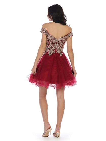 5208 - Short Tulle Off Shoulder Dress - Image 13
