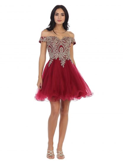 5208 - Short Tulle Off Shoulder Dress - Image 12