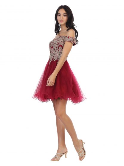 5208 - Short Tulle Off Shoulder Dress - Image 14