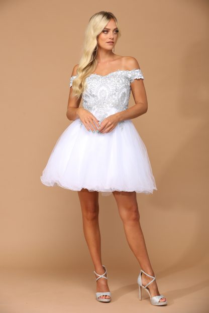 5208 - Short Tulle Off Shoulder Dress - Image 5