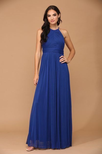 3281 - Halter Pleated Bridesmaid Dress