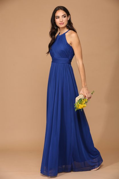 3281 - Halter Pleated Bridesmaid Dress - Image 2