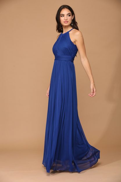 3281 - Halter Pleated Bridesmaid Dress - Image 4