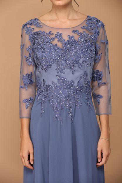 5164 - Mama Long Gown With 3/4 Sleeve - Image 7