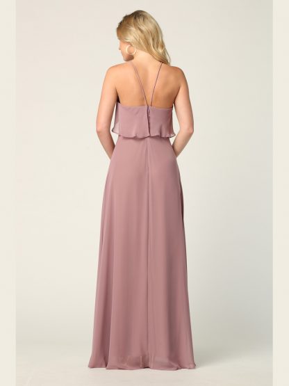 3315 - Ruffle Halter Chiffon Bridesmaid Gown - Image 12