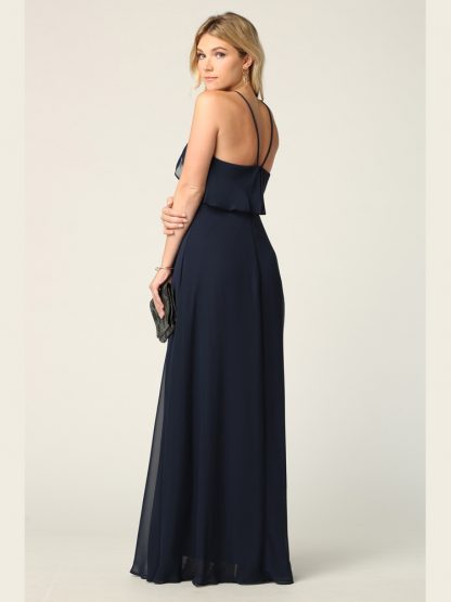 3315 - Ruffle Halter Chiffon Bridesmaid Gown - Image 14