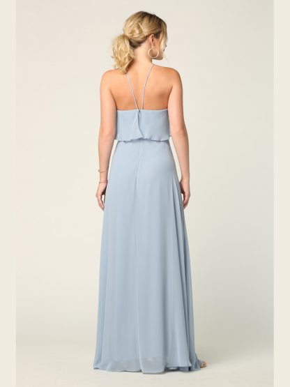 3315 - Ruffle Halter Chiffon Bridesmaid Gown - Image 3