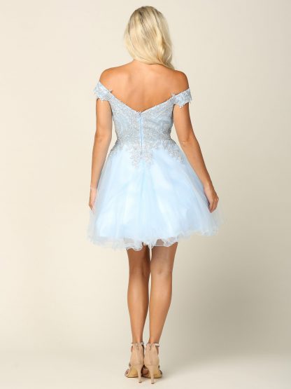 5208 - Short Tulle Off Shoulder Dress - Image 8