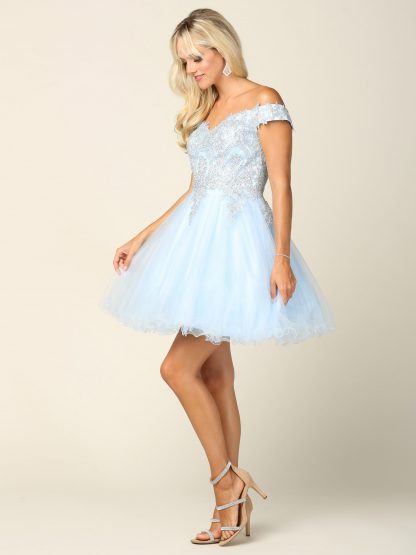 5208 - Short Tulle Off Shoulder Dress - Image 6