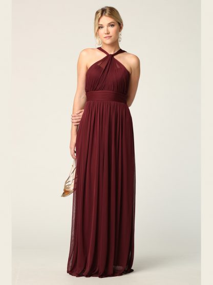 3206 | Twisted Halter Neckline Stretch Chiffon Gown - Image 10