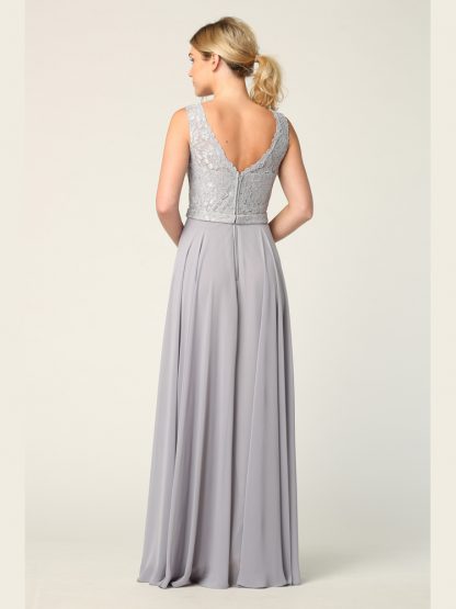 3299 - Sleeveless Lace And Chiffon Bm Dress - Image 13