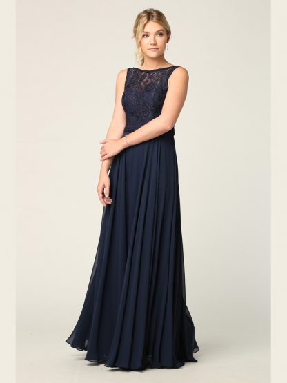 3299 - Sleeveless Lace And Chiffon Bm Dress - Image 17