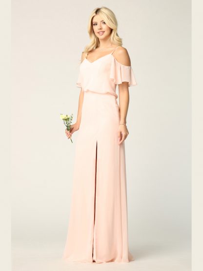 3333 - Blouson Top Gown With Cold Shoulder Details - Image 8