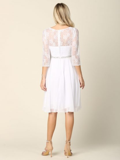 3340 - Short Dress W Belt 3/4 Sleeve - Image 4