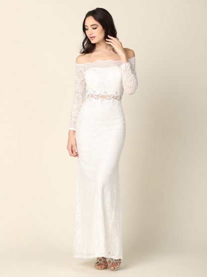 3287 - Lace Off Shoulder Illusion Dress - Image 12
