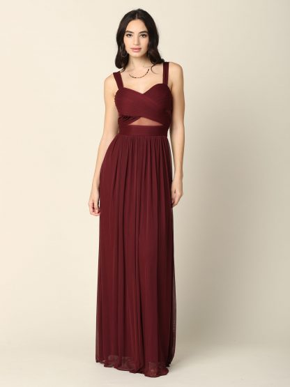 3125 | Stretch Chiffon Sheer Panel Dress - Image 12
