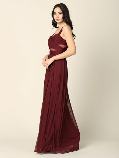 3125 | Stretch Chiffon Sheer Panel Dress - Image 13