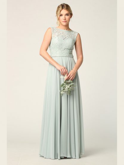 3299 - Sleeveless Lace And Chiffon Bm Dress - Image 10