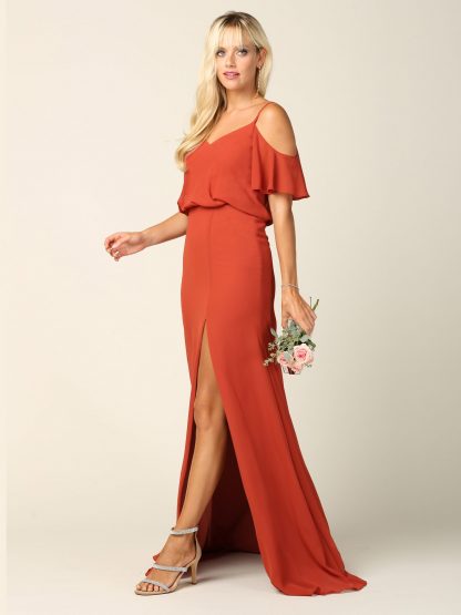 3333 - Blouson Top Gown With Cold Shoulder Details - Image 2