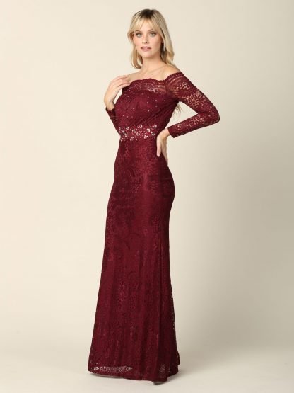 3287 - Lace Off Shoulder Illusion Dress - Image 11