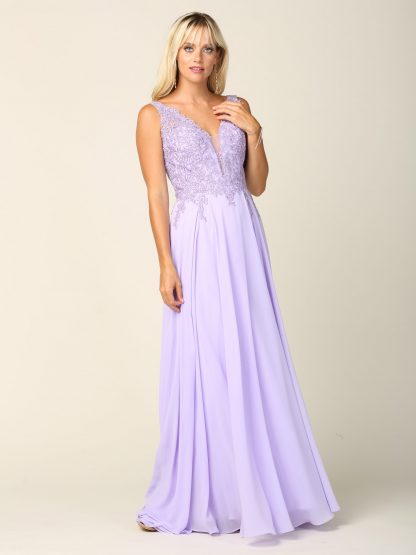 5201 - Embroidered Lace Bodice Gown - Image 7