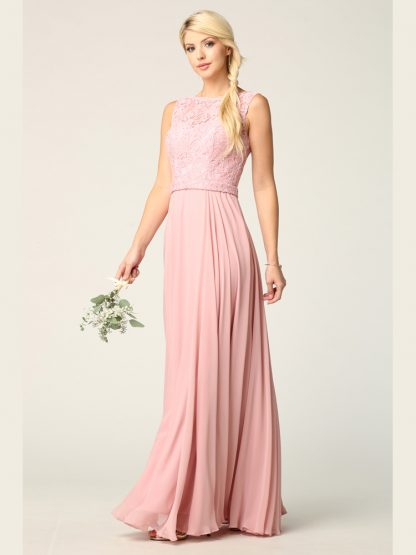 3299 - Sleeveless Lace And Chiffon Bm Dress - Image 16