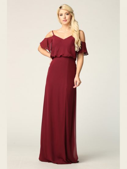 3333 - Blouson Top Gown With Cold Shoulder Details - Image 7