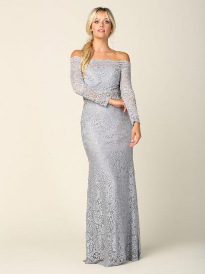 3287 - Lace Off Shoulder Illusion Dress - Image 3