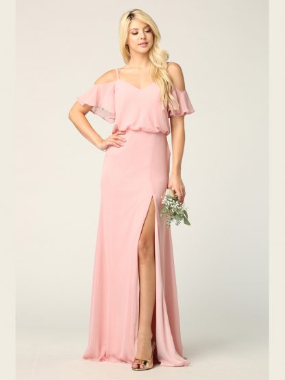 3333 - Blouson Top Gown With Cold Shoulder Details - Image 5