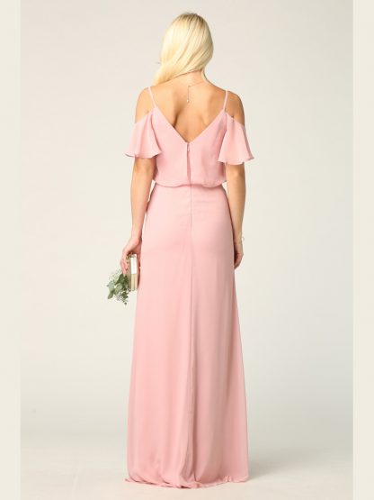 3333 - Blouson Top Gown With Cold Shoulder Details - Image 6