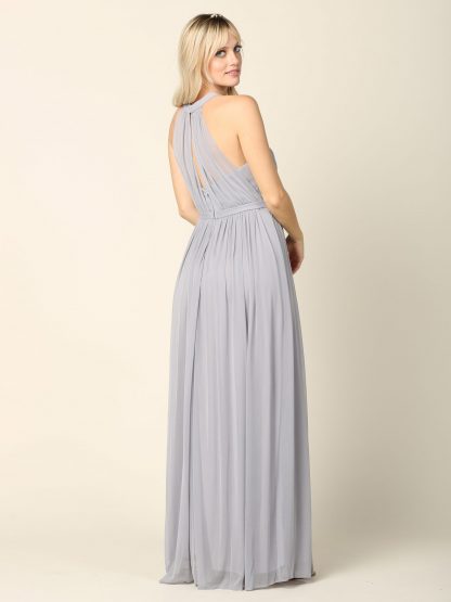 3252 | Stretch Chiffon Halter Bridesmaid Dress - Image 5