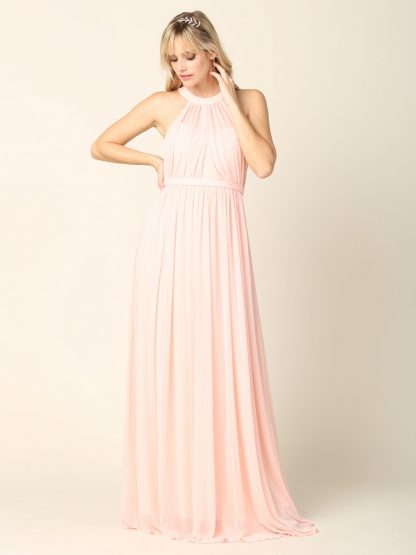 3252 | Stretch Chiffon Halter Bridesmaid Dress - Image 7