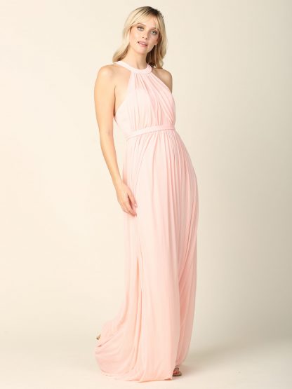 3252 | Stretch Chiffon Halter Bridesmaid Dress - Image 6