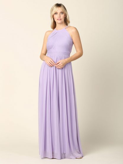 3281 - Halter Pleated Bridesmaid Dress - Image 10