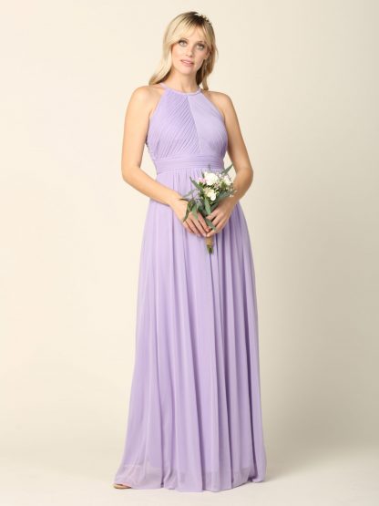 3281 - Halter Pleated Bridesmaid Dress - Image 11