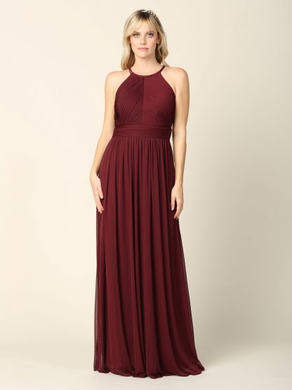 3281 - Halter Pleated Bridesmaid Dress - Image 6