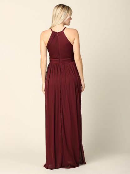 3281 - Halter Pleated Bridesmaid Dress - Image 7