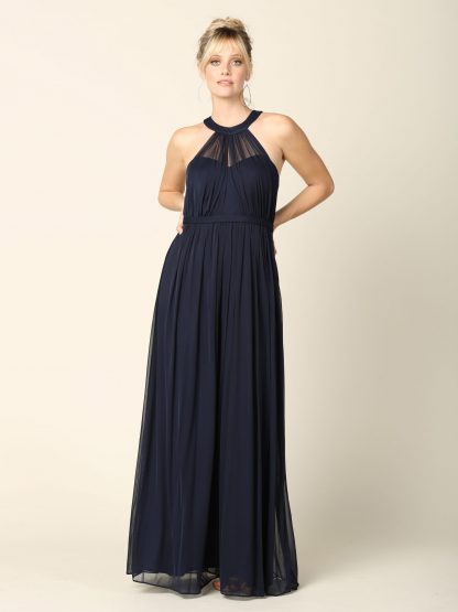 3252 | Stretch Chiffon Halter Bridesmaid Dress - Image 9