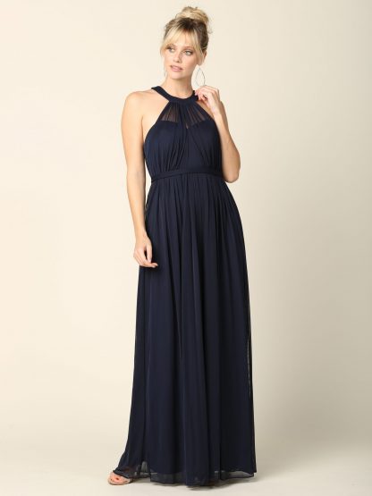 3252 | Stretch Chiffon Halter Bridesmaid Dress - Image 8