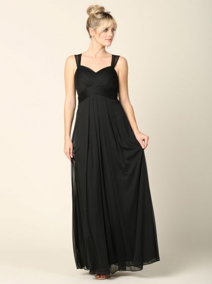 3269 - Stretch Chiffon Gown with Pleats - Image 4