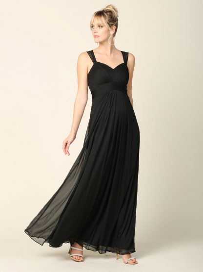 3269 - Stretch Chiffon Gown with Pleats - Image 3