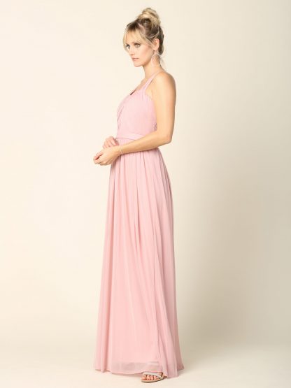 3204 | Pleated Top Stretch Chiffon Bridesmaid Dress - Image 2