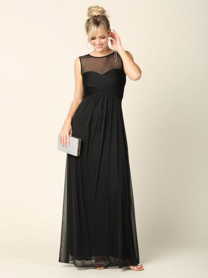 3153 | Stretch Chiffon Gown With Sweetheart Bodice and Empire Waist, Maternity Option - Image 4