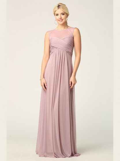 3153 | Stretch Chiffon Gown With Sweetheart Bodice and Empire Waist, Maternity Option - Image 12