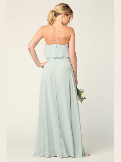 3315 - Ruffle Halter Chiffon Bridesmaid Gown - Image 5