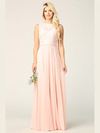 3299 - Sleeveless Lace And Chiffon Bm Dress - Image 18