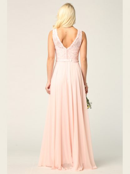 3299 - Sleeveless Lace And Chiffon Bm Dress - Image 19