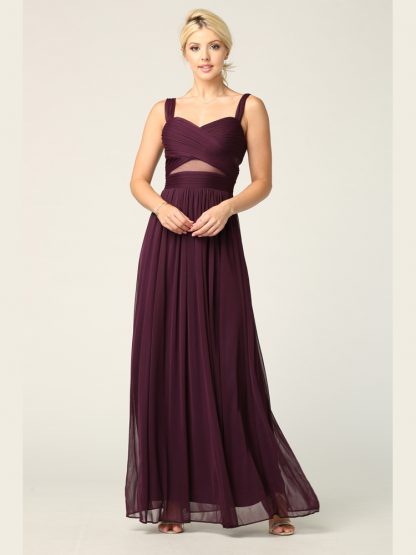 3125 | Stretch Chiffon Sheer Panel Dress - Image 9