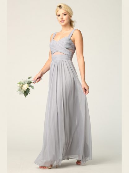 3125 | Stretch Chiffon Sheer Panel Dress - Image 3