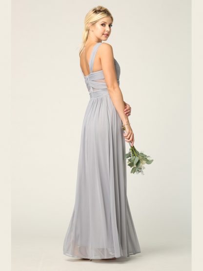 3125 | Stretch Chiffon Sheer Panel Dress - Image 4